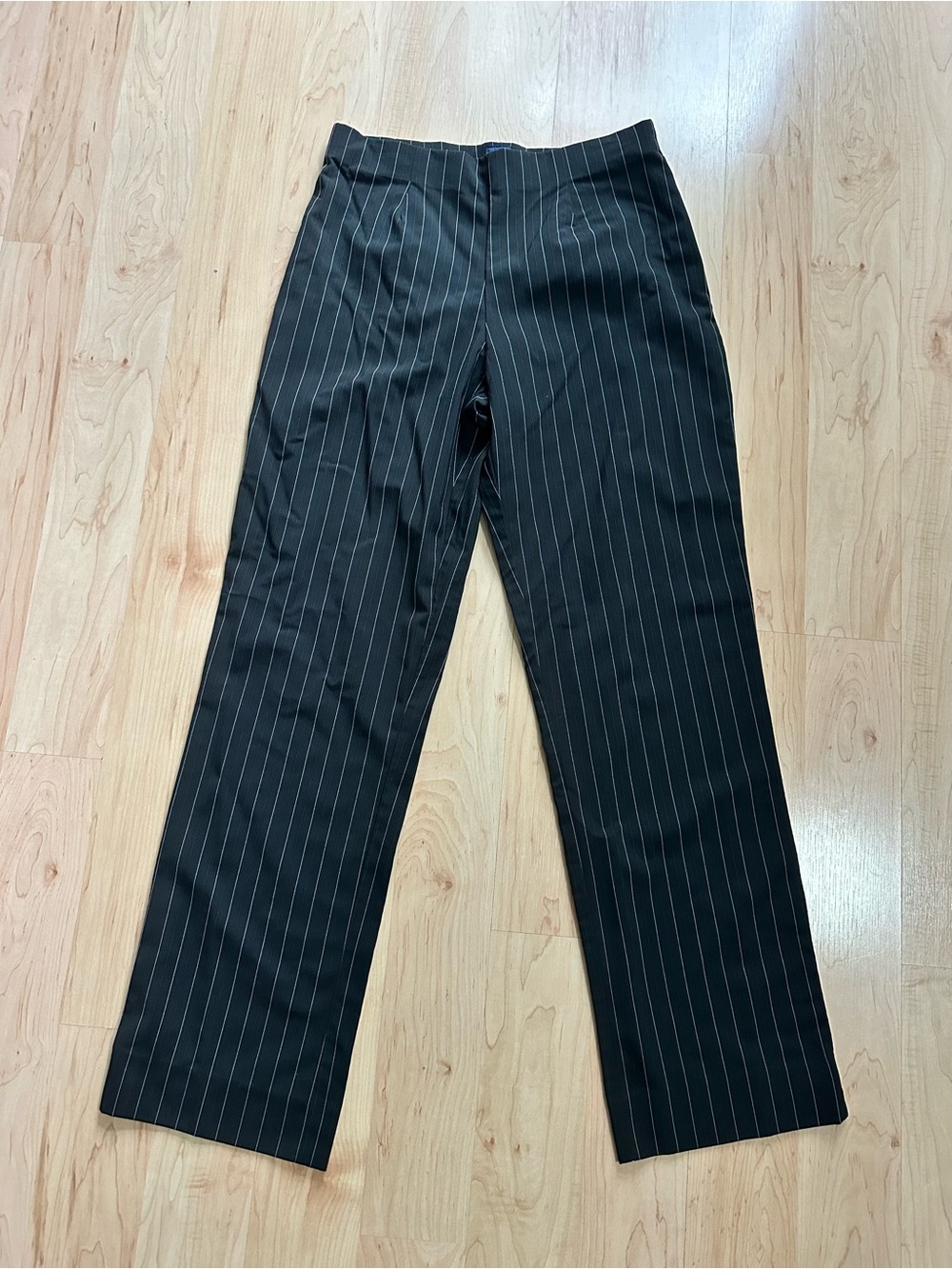 Basic Editions Black Pinstripe Dress Trousers